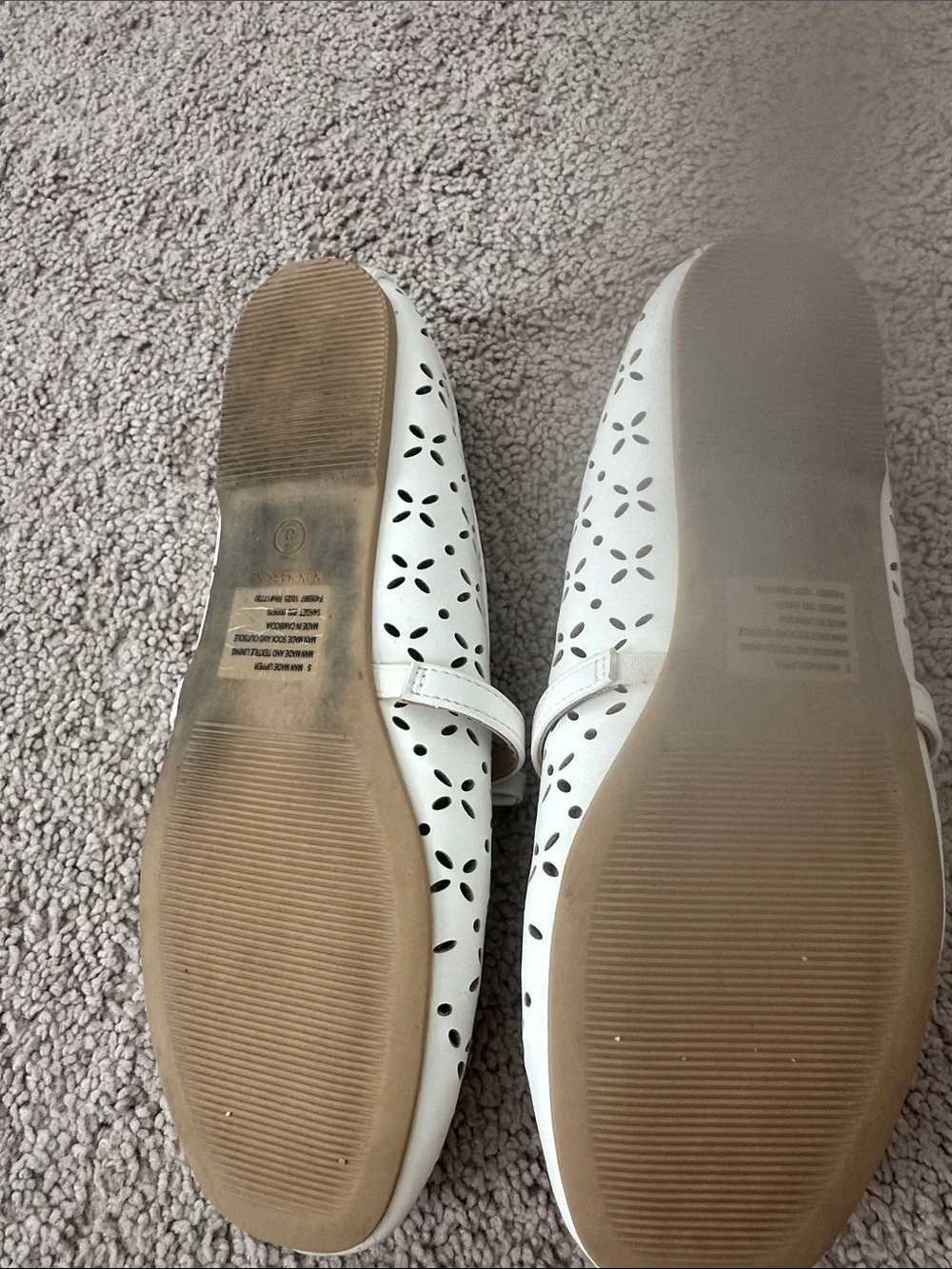 Cat & Jack White Laser-Cut Bow Ballet Flats